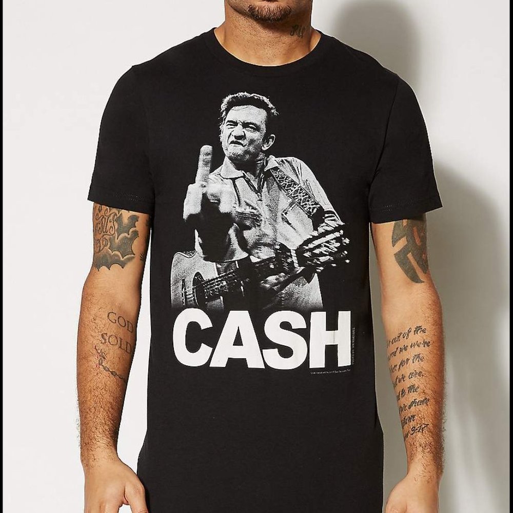 New Johnny Cash Middle Finger Unisex T-shirt
